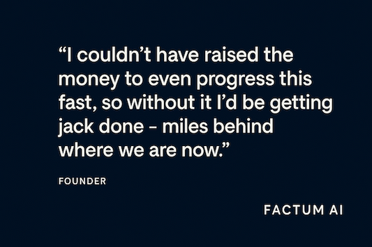 Consumer brand founder Foz success story building investor-ready business with Factum AI