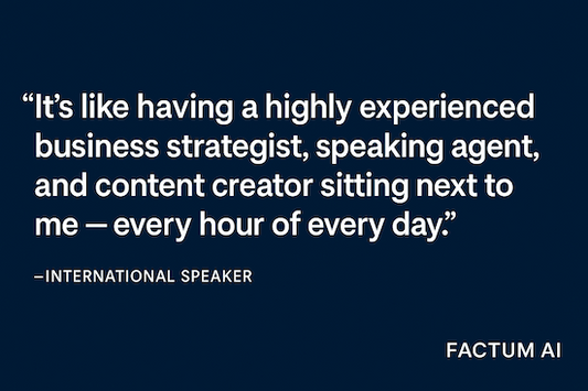 Global keynote speaker success story with Factum AI bot implementation